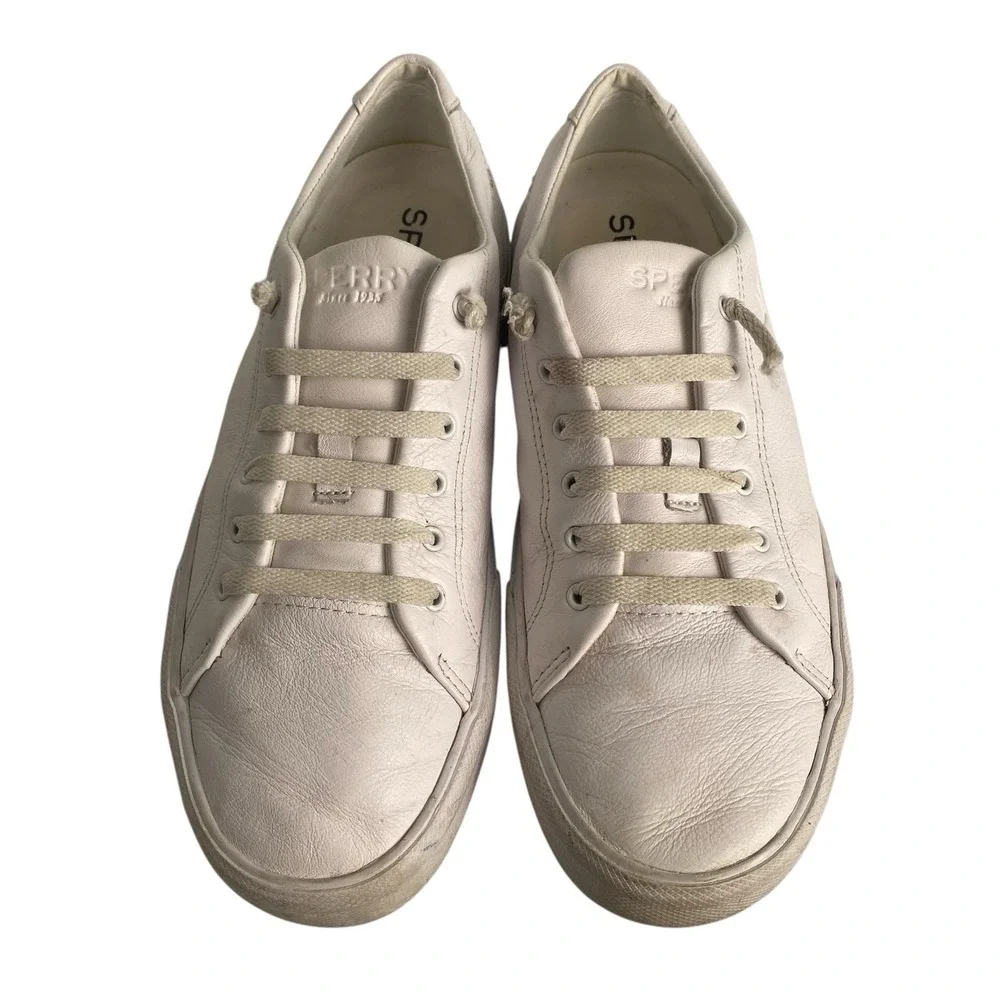 Sperry Top Sider Sneaker Womens 8.5 White Seacoast Core Lace Up Leather